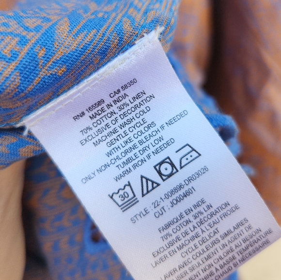 JOIE Jade Prism Cotton Linen Eyelet Detail Mini Dress Boho Festival - Picture 8 of 8